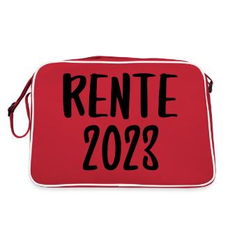 Rente Rentner Arbeit Ruhestand Spruch 2023 - Retro Tasche - Rot/Weiß - Hinten
