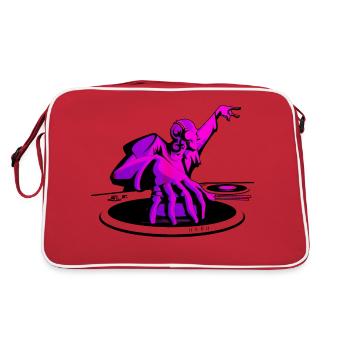 Diskjockey - Retro Tasche - Rot/Weiß - Hinten
