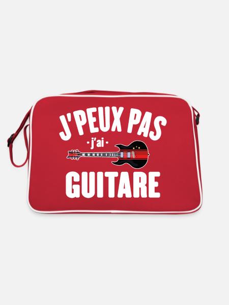 Je Peux Pas J'ai Guitare Cadeau Guitariste - Sac Retro - rouge/blanc