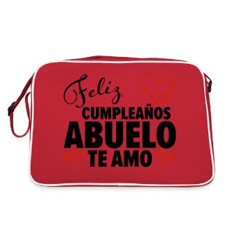Geburtstag Opa Spanien Te Amo Baby Geschenk - Retro Tasche - Rot/Weiß - Hinten