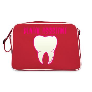 Dentist Dental Assistant Practice Teeth I Gift - Retro Bag - red/white - Back