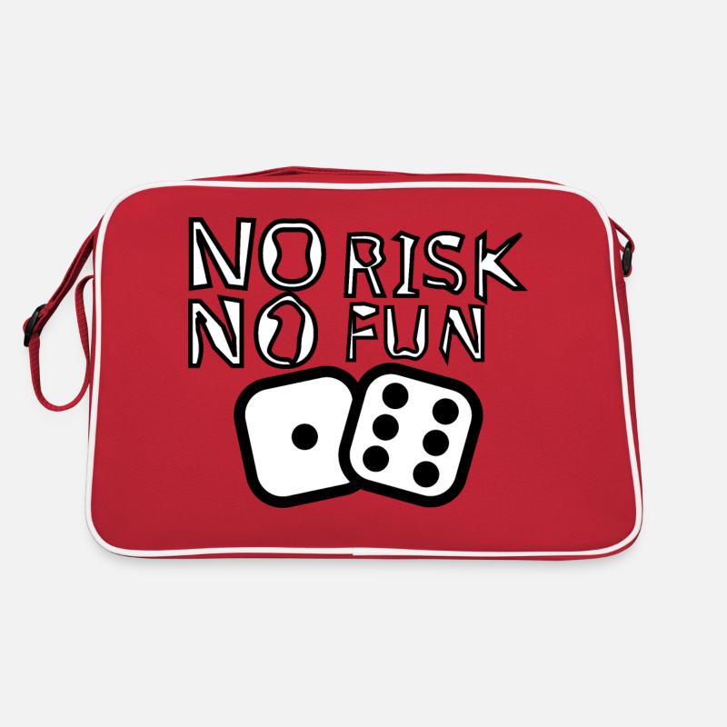 NO RISK NO FUN - Retro Tasche - Rot/Weiß