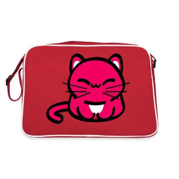 Smile Cat - Retro Bag - red/white - Back