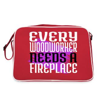Carpenter Funny Tshirts Statement Lumber - Retro Bag - red/white - Back