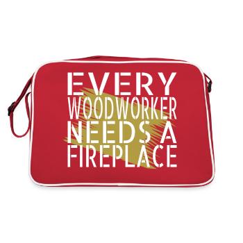 jokes funny carpenter quotes carpenter joke - Retro Bag - red/white - Back