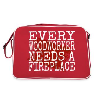 dad funny birthday present present present - Retro Bag - red/white - Back
