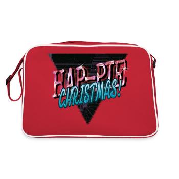 computer funny quote comic christmas vacation - Retro Tasche - Rot/Weiß - Hinten
