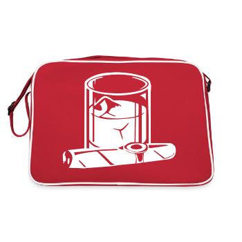 Zigarre - Retro Tasche - Rot/Weiß - Hinten