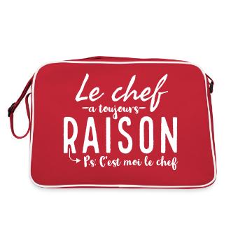 Le chef à toujours raison. Ps: c'est moi le chef. - Sac Retro - rouge/blanc - Dos