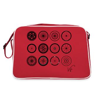 bicycle wheels - Retro Bag - red/white - Back