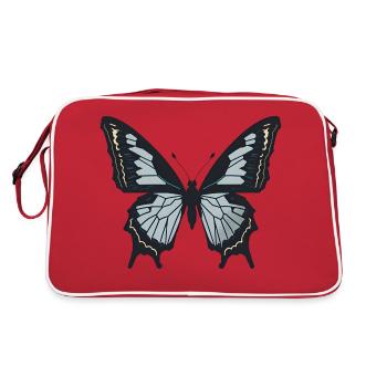 Einfacher Schmetterling Minimalistisch Schmetterling Minimalistisch - Retro Tasche - Rot/Weiß - Hinten