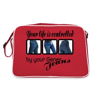 Your life is controlled by your jeans - Retro Bag - red/white - Back
