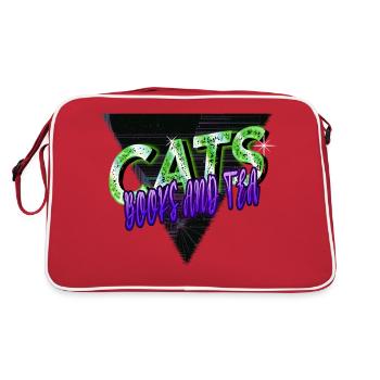 Joke Cat Lifestyle Cat Adoption Sayings Bday - Retro Bag - red/white - Back