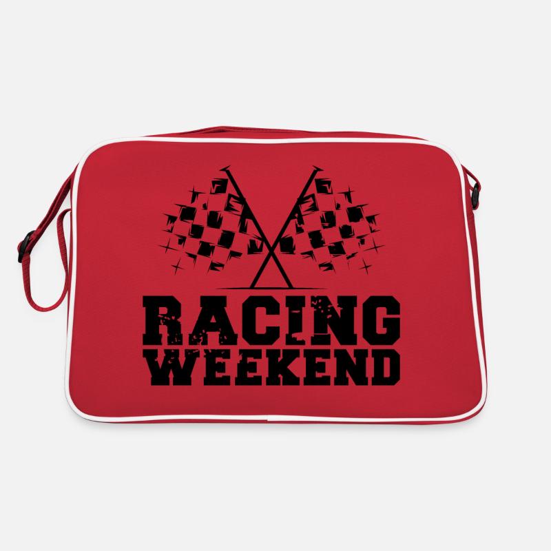 Voitures de week-end de course Drapeaux de symbole de course Sac Retro