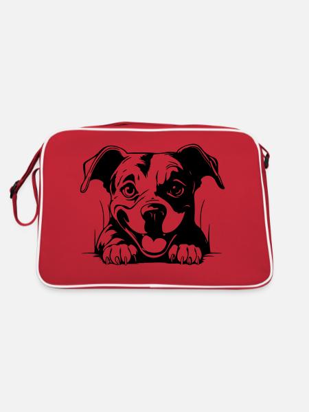 Staffordshire Bull Terrier - Sac Retro - rouge/blanc - Dos