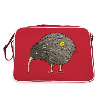 Bio-Kiwis - Retro Tasche - Rot/Weiß - Hinten