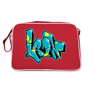 LEON GRAFFITI NAME print - Sac Retro - rouge/blanc - Dos