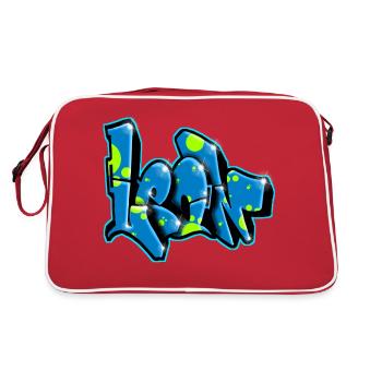 Léon graffiti prénom imprimable sur tout - Sac Retro - rouge/blanc - Dos