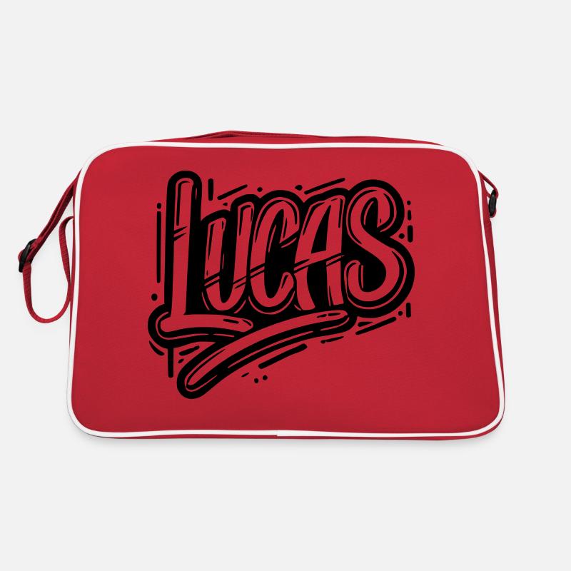 Lucas Nom Prénom Graffiti Sac Retro