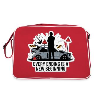EVERY ENDING IS A NEW BEGINNING - Retro Bag - red/white - Back