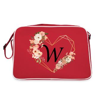 Lettre w cœur doré floral - Sac Retro - rouge/blanc - Dos