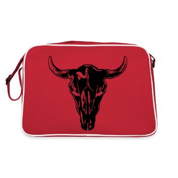 Crâne de taureau - Sac Retro - rouge/blanc - Dos