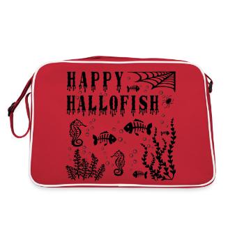 Joyeux Halloween -Lovely Hallo fish Algues - Noir - Sac Retro - rouge/blanc - Dos