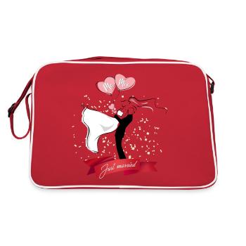 Idée cadeau pour le mariage ou l’anniversaire de mariage - Sac Retro - rouge/blanc - Dos