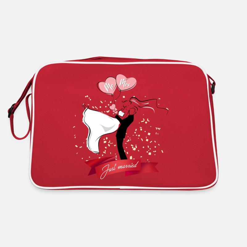 Idée cadeau pour le mariage ou l’anniversaire de mariage - Sac Retro - rouge/blanc