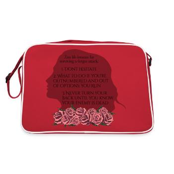 Rose Hathaway, Zen life lessons, Vampire Academy - Retro Tasche - Rot/Weiß - Hinten