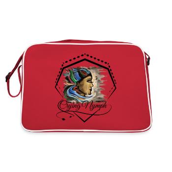 Fantasy Nymphe Regenbogenhaar - Retro Tasche - Rot/Weiß - Hinten