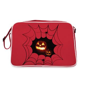 Citrouille lumineuse citrouille souriante - Sac Retro - rouge/blanc - Dos