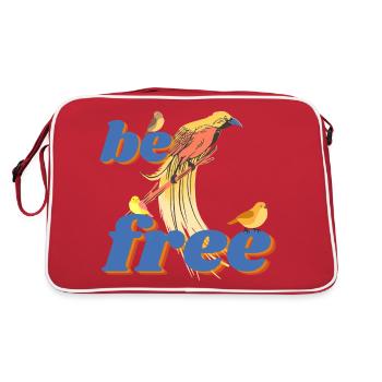 be free - Retro Tasche - Rot/Weiß - Hinten