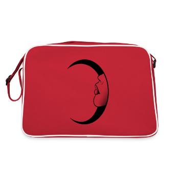 Moon single female face - Retro Bag - red/white - Back