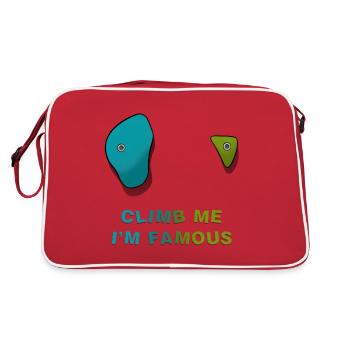 Climb me i'm famous - cadeau escalade humour - Sac Retro - rouge/blanc - Dos