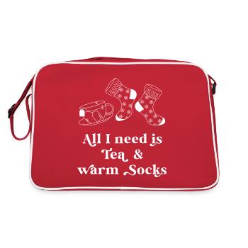 Tea and warm socks - Retro Bag - red/white - Back