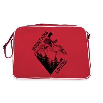 Mountains Lovers - Dotwork tattoo art - Sac Retro - rouge/blanc - Dos