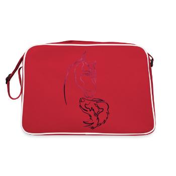 Amoureux des animaux - cheval & chien - Sac Retro - rouge/blanc - Dos