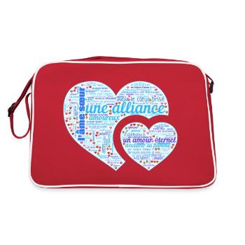 Valentine jour WordArt typography - Sac Retro - rouge/blanc - Dos