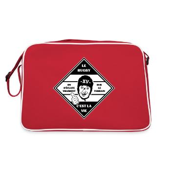 LE RUGBY C'EST LA VIE ! - Sac Retro - rouge/blanc - Dos