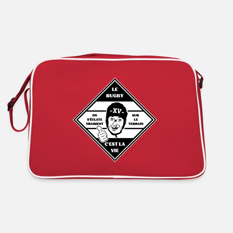 LE RUGBY C'EST LA VIE ! - Sac Retro - rouge/blanc