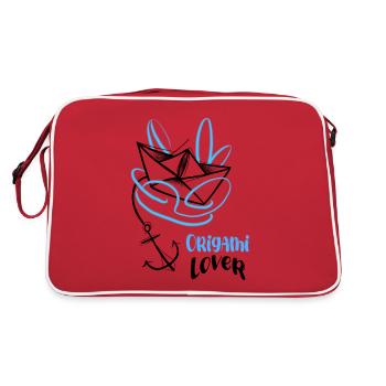 Bateau papier Origami lover art - Sac Retro - rouge/blanc - Dos