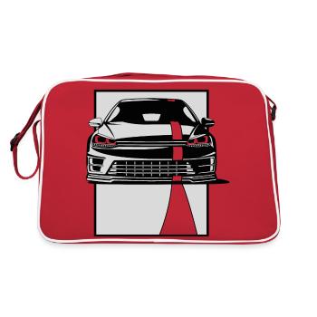 Ligne transparente noire automatique - Sac Retro - rouge/blanc - Dos