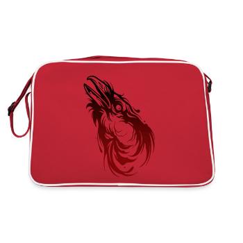 Crow's head - Retro Bag - red/white - Back