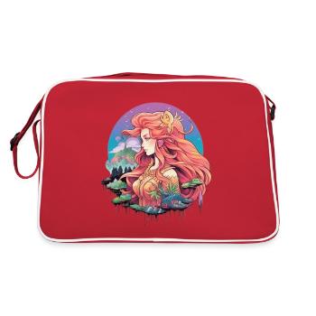 Wundervolles Märchen Mädchen von Yasin Akman Art - Retro Tasche - Rot/Weiß - Hinten