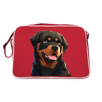 Rottweiler - Retro Tasche - Rot/Weiß - Hinten