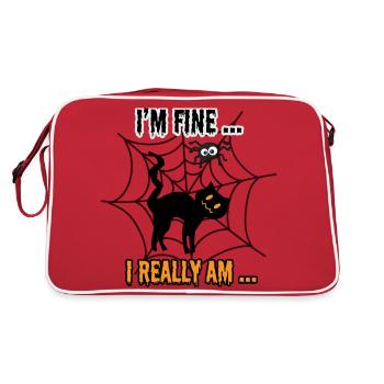 i m fine.. i really am.. - Retro Bag - red/white - Back