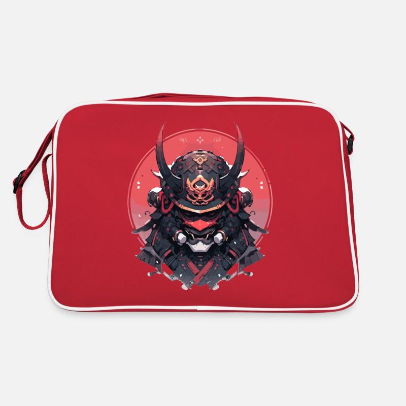 Futuristic Samurai Warrior Red Sun Retro Bag