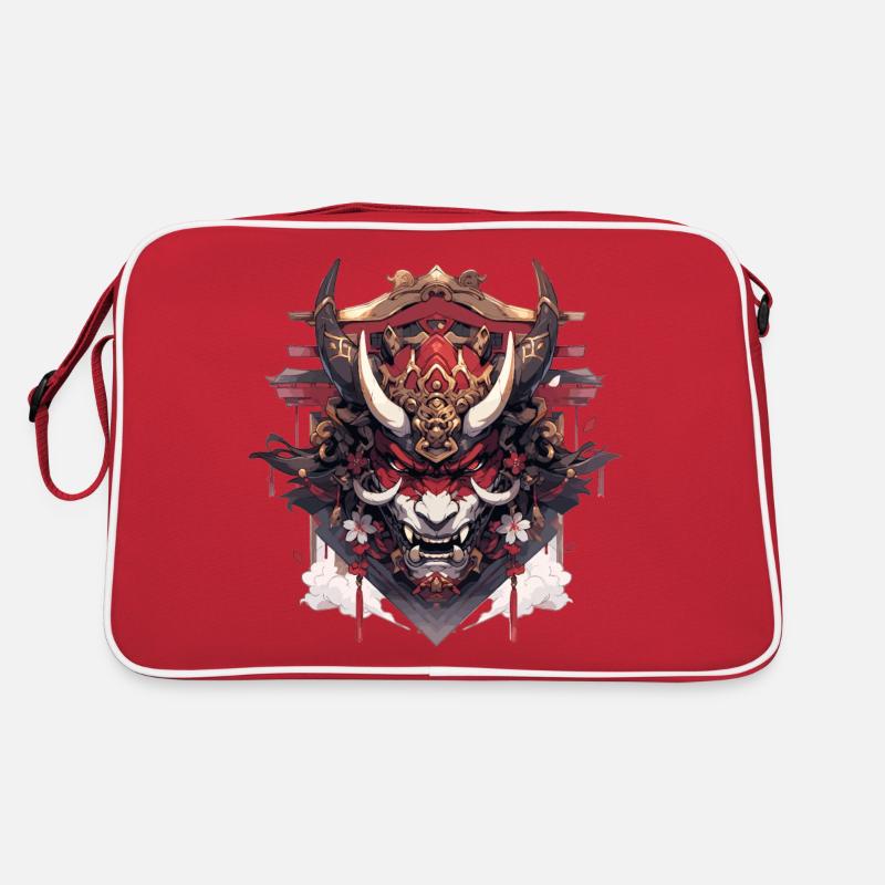 Futuristischer Samurai-Kriegerwolf Retro Tasche