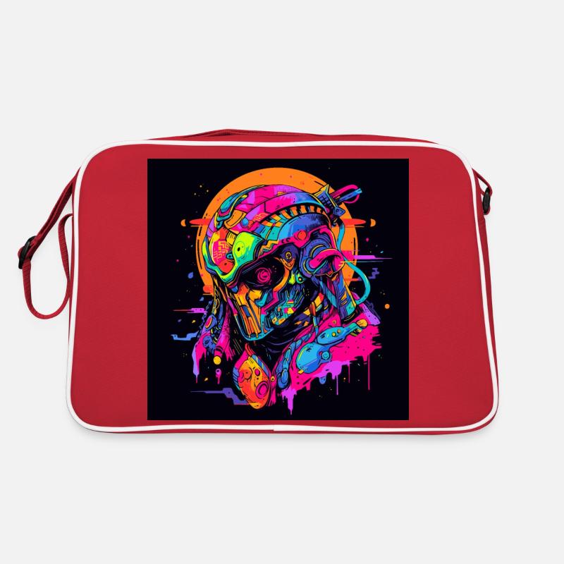 Futuristischer Samurai-Krieger Pop-Art-Cyborg Retro Tasche
